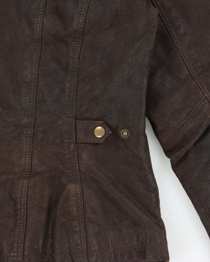 Vintage Y2K 00s Danier Women's Leather Cafe Racer Moto Jacket - M