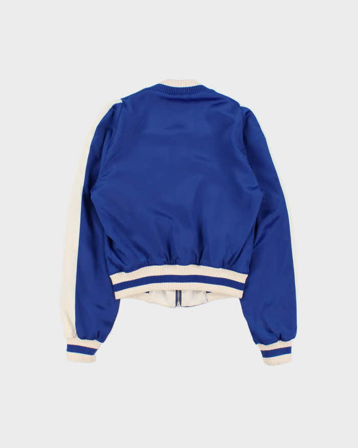 Maje Women's Embroidered Satin Cropped Varsity Bomber Jacket - S