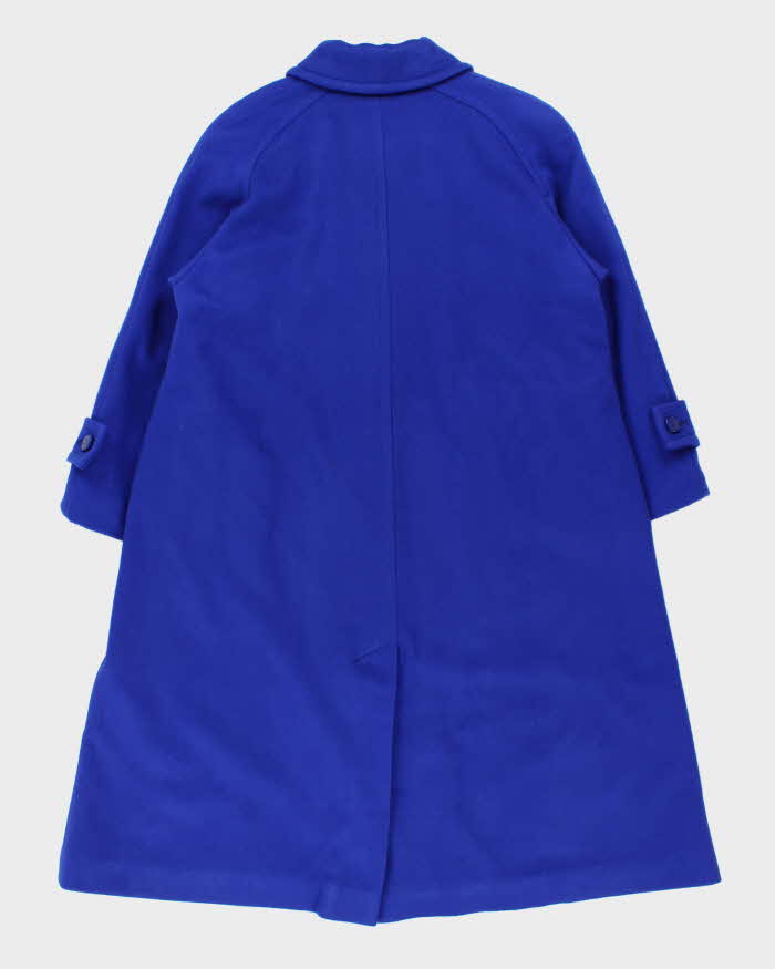 Vintage 1990s London Fog Women's Cobalt Blue Wool Overcoat - M