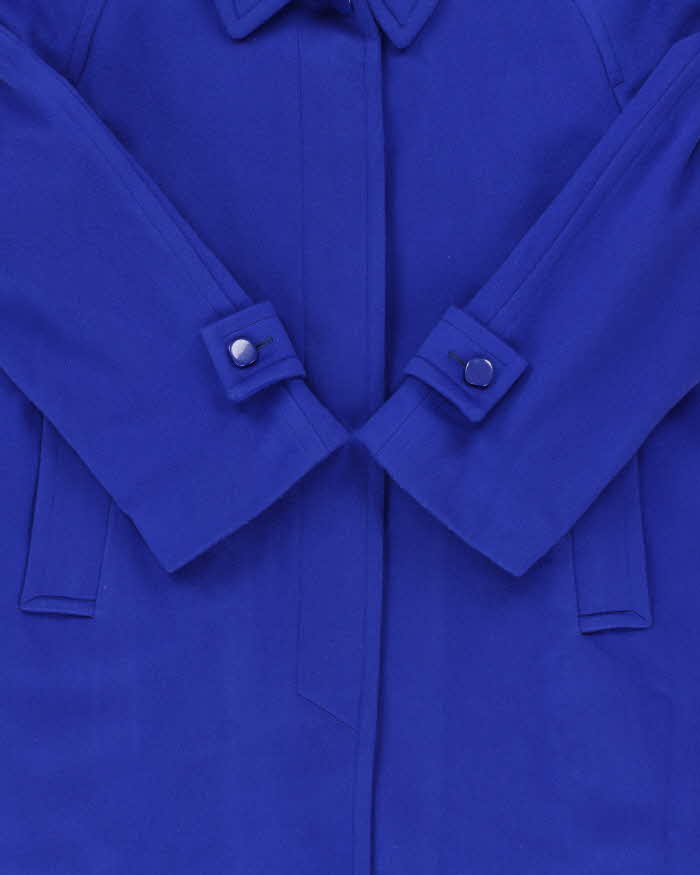 Vintage 1990s London Fog Women's Cobalt Blue Wool Overcoat - M