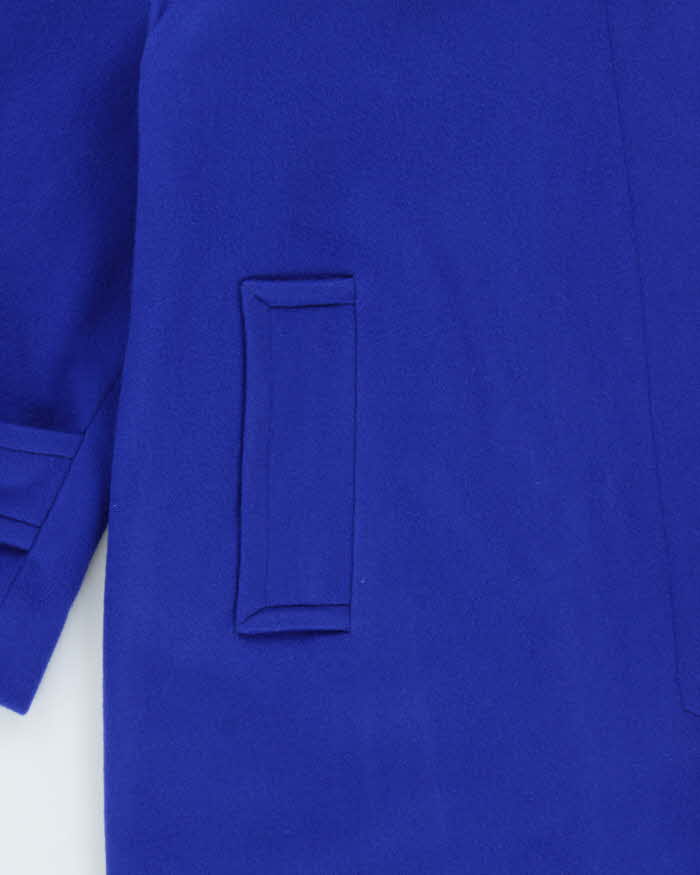 Vintage 1990s London Fog Women's Cobalt Blue Wool Overcoat - M
