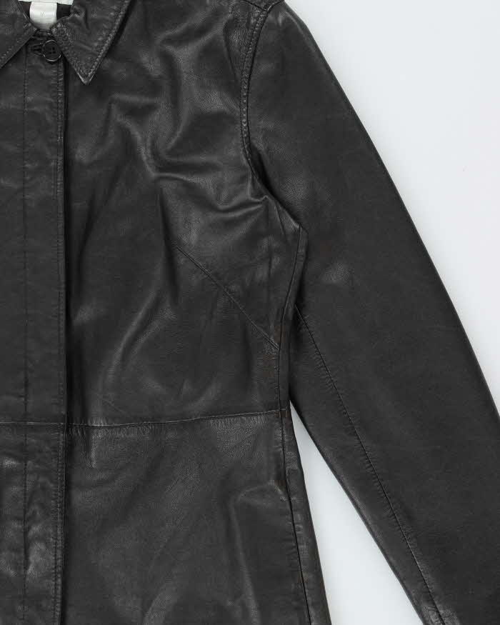 Vintage Y2k 2000s Liz Claiborne Long Leather Jacket - M – Rokit