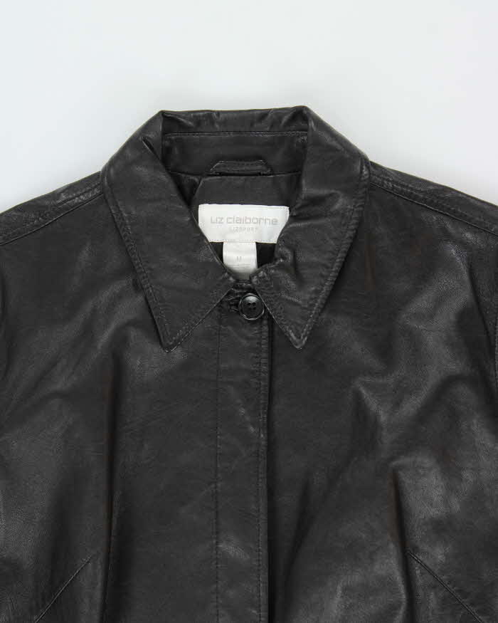 Vintage Y2k 2000s Liz Claiborne Long Leather Jacket - M – Rokit