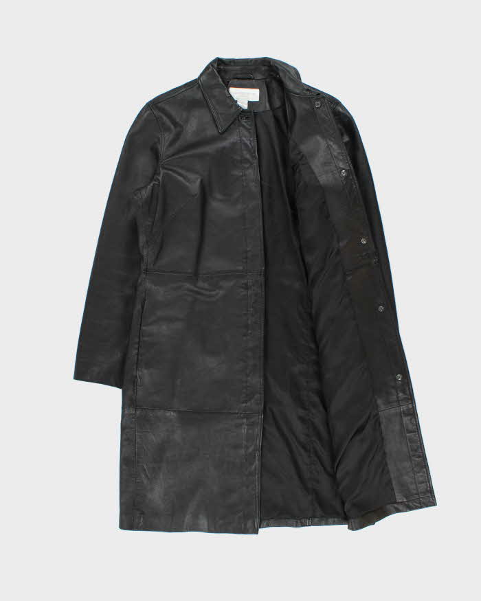 Vintage Y2k 2000s Liz Claiborne Long Leather Jacket - M – Rokit