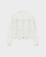Vintage McQ Lightweight Zip-up Lace Panelled Denim Jacket - S