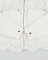 Vintage McQ Lightweight Zip-up Lace Panelled Denim Jacket - S
