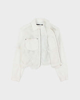 Vintage McQ Lightweight Zip-up Lace Panelled Denim Jacket - S