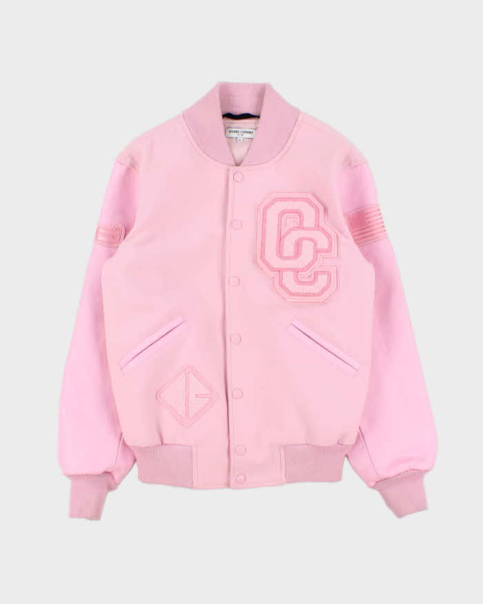 Opening Ceremony Women's Baby Pink Wool Leather Varsity Jacket - XS