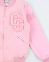 Opening Ceremony Women's Baby Pink Wool Leather Varsity Jacket - XS