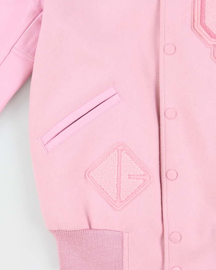 Opening Ceremony Women's Baby Pink Wool Leather Varsity Jacket - XS