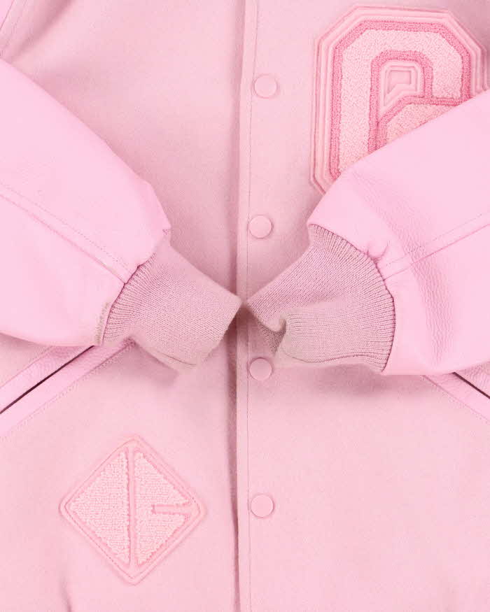 Opening Ceremony Women's Baby Pink Wool Leather Varsity Jacket - XS