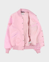 Opening Ceremony Women's Baby Pink Wool Leather Varsity Jacket - XS