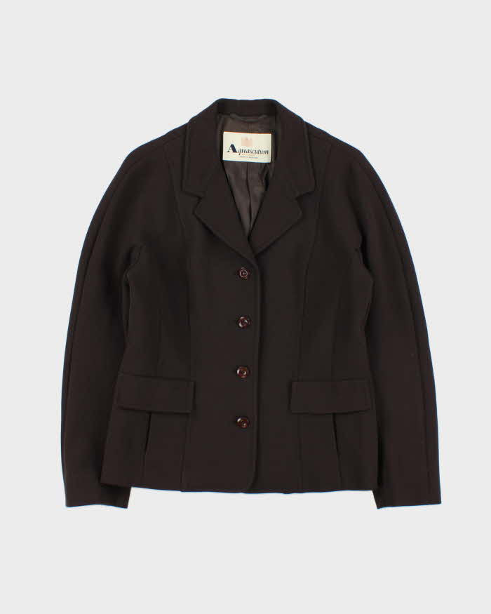 Vintage 1990s Aquascutum Women's Wool Single Breasted Blazer - M