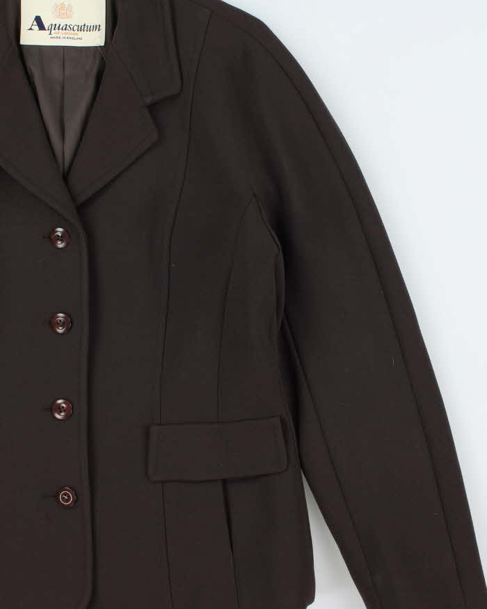 Vintage 1990s Aquascutum Women's Wool Single Breasted Blazer - M