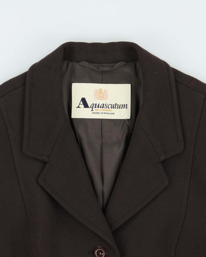 Vintage 1990s Aquascutum Women's Wool Single Breasted Blazer - M