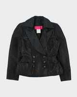 Vintage SS1997 Christian Lacroix Haute Couture Runway Women's Silk Blend Padded Embellished Double Breasted Blazer - S