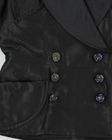 Vintage SS1997 Christian Lacroix Haute Couture Runway Women's Silk Blend Padded Embellished Double Breasted Blazer - S