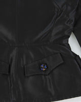 Vintage SS1997 Christian Lacroix Haute Couture Runway Women's Silk Blend Padded Embellished Double Breasted Blazer - S