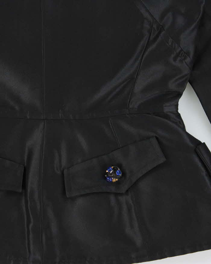 Vintage SS1997 Christian Lacroix Haute Couture Runway Women's Silk Blend Padded Embellished Double Breasted Blazer - S