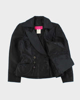 Vintage SS1997 Christian Lacroix Haute Couture Runway Women's Silk Blend Padded Embellished Double Breasted Blazer - S