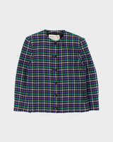 Vintage 1990s Jaeger Women's Wool Houndstooth Made In GB Blazer - S