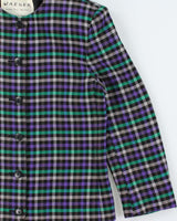 Vintage 1990s Jaeger Women's Wool Houndstooth Made In GB Blazer - S