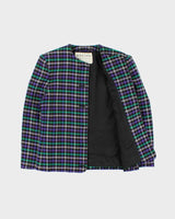 Vintage 1990s Jaeger Women's Wool Houndstooth Made In GB Blazer - S