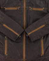 Vintage Y2K 00s Danier Women's Thinsulate Lined Leather Cafe Racer Moto Jacket - S