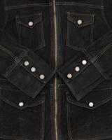 Vintage Y2K 00s Bernado B-Line Women's Contrast Stitch Suede Funnel-Neck Jacket - L