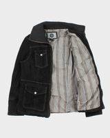 Vintage Y2K 00s Bernado B-Line Women's Contrast Stitch Suede Funnel-Neck Jacket - L