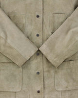 Vintage Y2K 00s Anne Klein Women's Olive Green Suede Snap Button Jacket - L