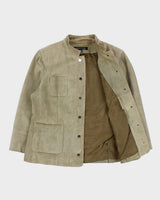 Vintage Y2K 00s Anne Klein Women's Olive Green Suede Snap Button Jacket - L