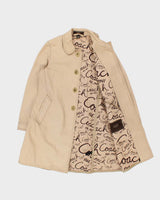 Vintage Y2K 00s Coach Women's Heavyweight Canvas Turn Lock Mid-Length Weatherproof Mac - M