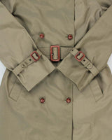 Vintage 1980s Lewis's Women's Khaki Insulated Weatherproof Double Breasted Trench Coat - S
