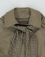 Vintage 1980s Lewis's Women's Khaki Insulated Weatherproof Double Breasted Trench Coat - S
