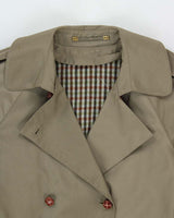 Vintage 1980s Lewis's Women's Khaki Insulated Weatherproof Double Breasted Trench Coat - S