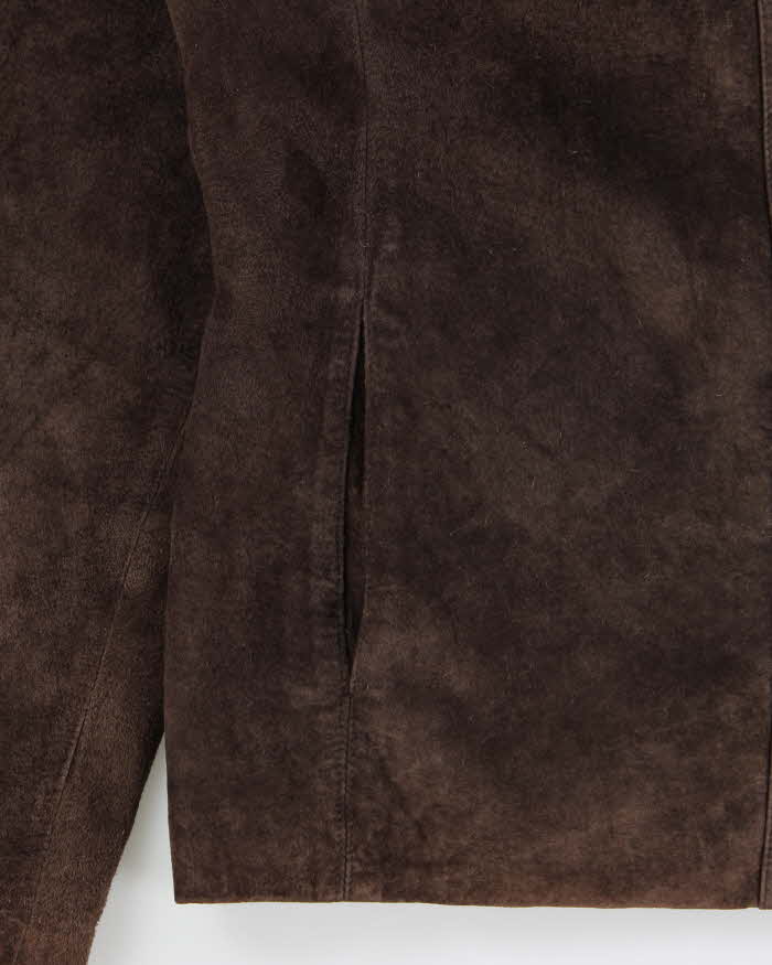 Vintage Y2K 00s Anne Klein Women's Clasp Closure Suede Jacket - M