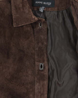 Vintage Y2K 00s Anne Klein Women's Clasp Closure Suede Jacket - M
