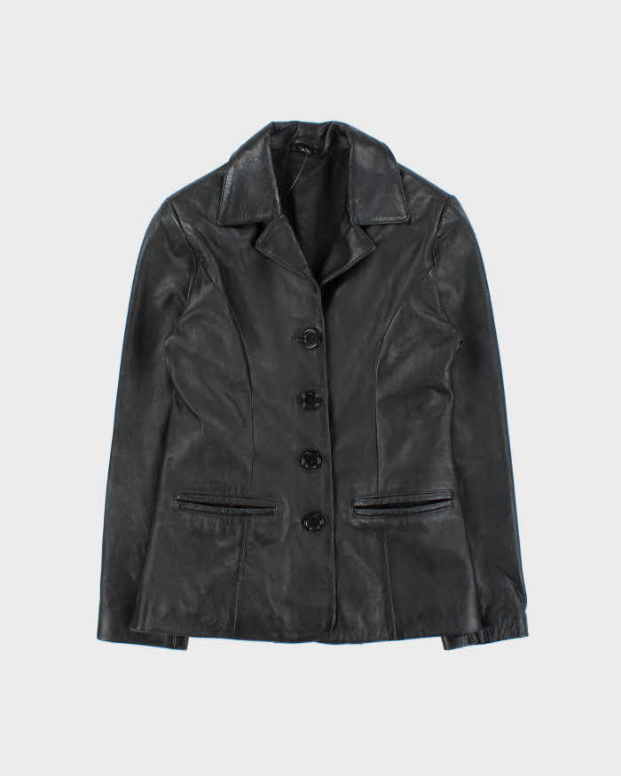Vintage 1990s Women's Calfskin Leather Button Up Jacket - XS