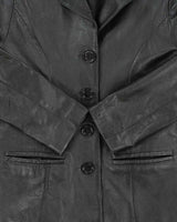 Vintage 1990s Women's Calfskin Leather Button Up Jacket - XS