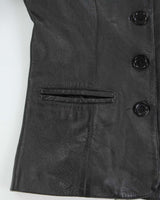 Vintage 1990s Women's Calfskin Leather Button Up Jacket - XS