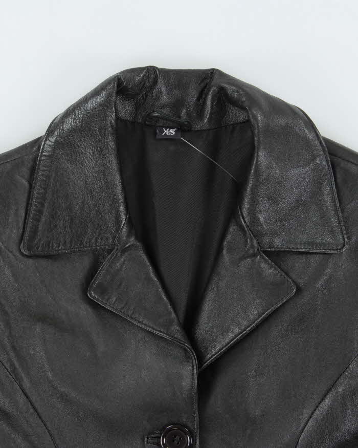 Vintage 1990s Women's Calfskin Leather Button Up Jacket - XS