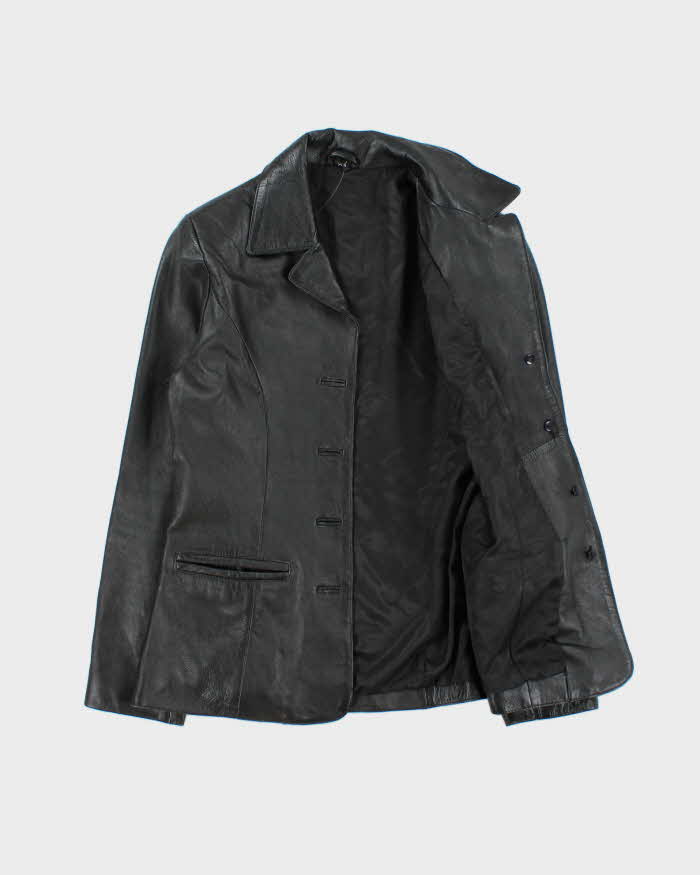 Vintage 1990s Women's Calfskin Leather Button Up Jacket - XS