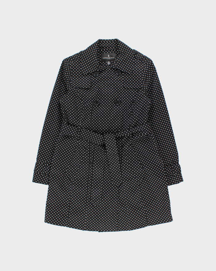 Vintage 2000s London Fog Polka Dot Trench Coat- S