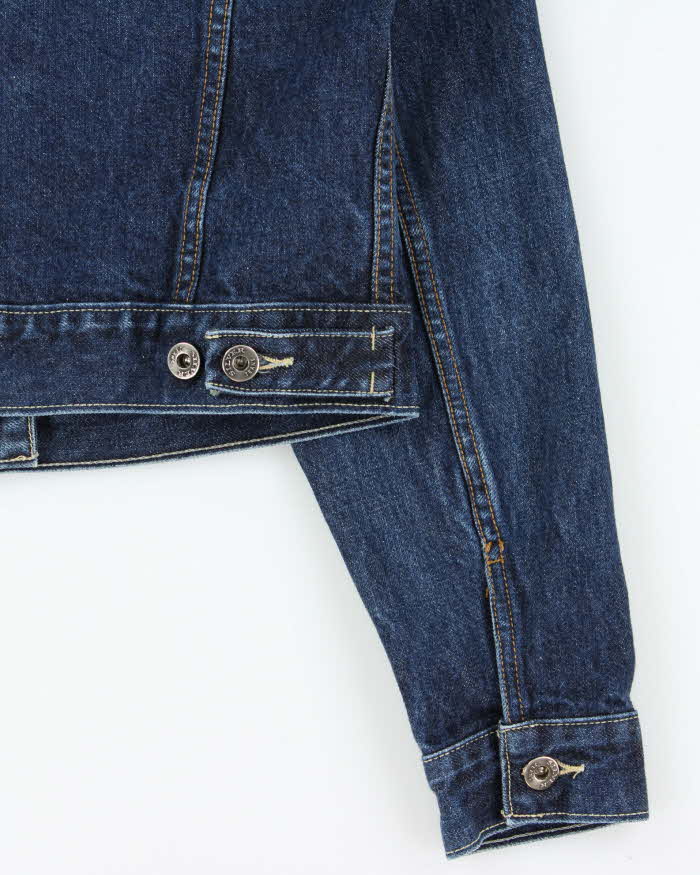 Vintage 1990s Silver Jeans Women's Dark Wash Cropped Denim Jacket - S