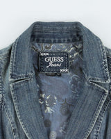 Vintage Y2K 00s Guess Jeans Women's Embroidered Embellished Denim Waistcoat Vest - M