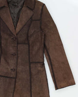 Vintage Y2K 00s Castro Concept Women's Long Suede Patchwork Tassel Belted Jacket - S