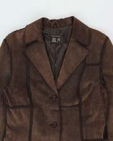 Vintage Y2K 00s Castro Concept Women's Long Suede Patchwork Tassel Belted Jacket - S