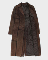Vintage Y2K 00s Castro Concept Women's Long Suede Patchwork Tassel Belted Jacket - S