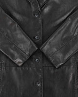 Vintage 1990s Danier Women's Made In Canada Mid-Length Calfskin Leather Button Front Jacket - M